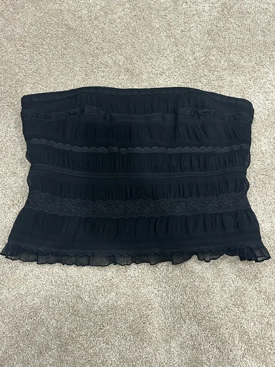 Kay Unger Black Strapless Lace Top Size 12 Elegant Evening Romantic - Picture 4 of 6